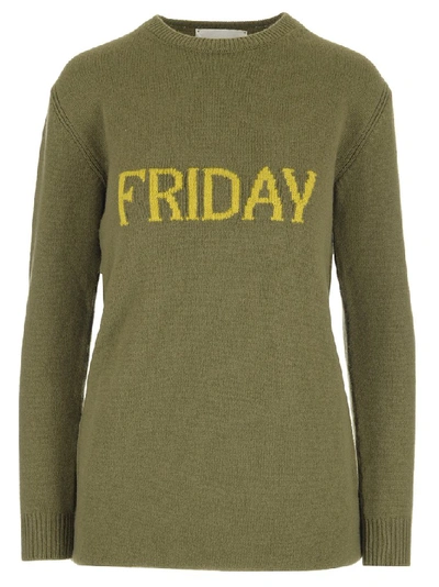 Shop Alberta Ferretti Friday Sweater Dress In Green