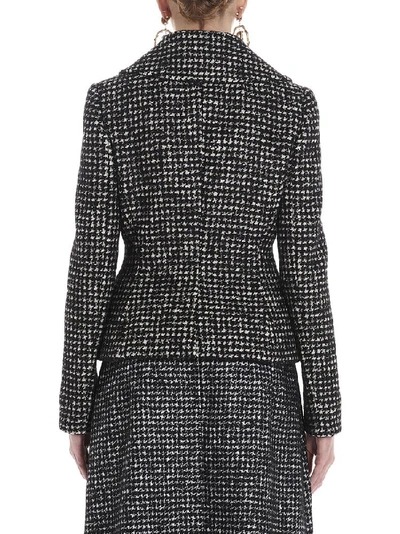Shop Dolce & Gabbana Fitted Houndstooth Tweed Jacket In Multi