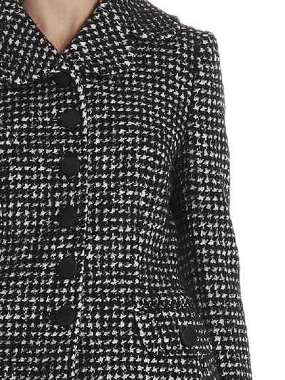 Shop Dolce & Gabbana Fitted Houndstooth Tweed Jacket In Multi