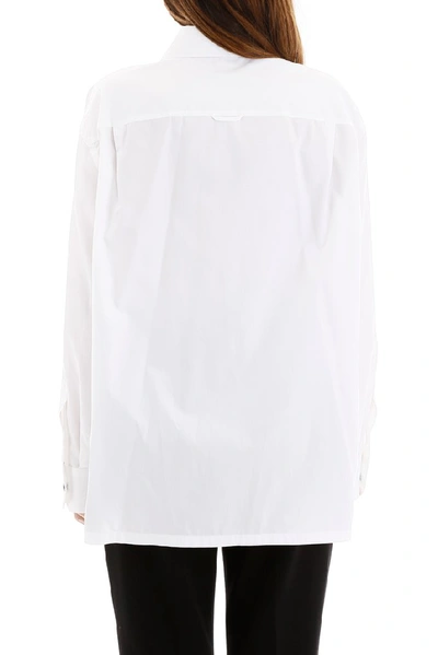 Shop Prada Oversized Buttoned Shirt In White