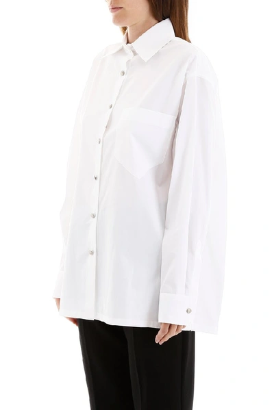 Shop Prada Oversized Buttoned Shirt In White