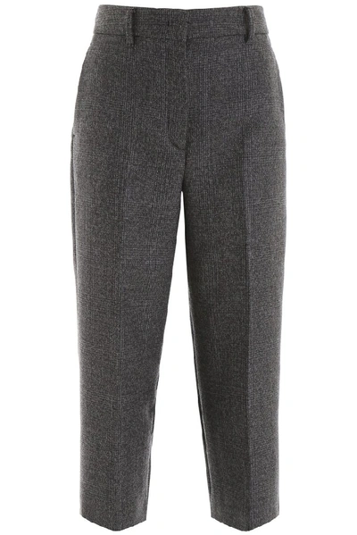 Shop Prada Cropped Pants In Grey
