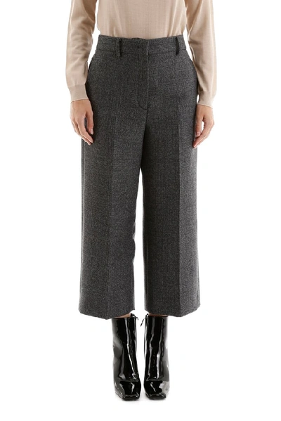 Shop Prada Cropped Pants In Grey