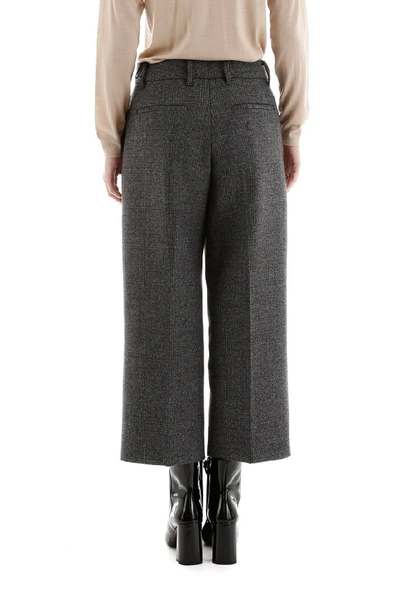 Shop Prada Cropped Pants In Grey