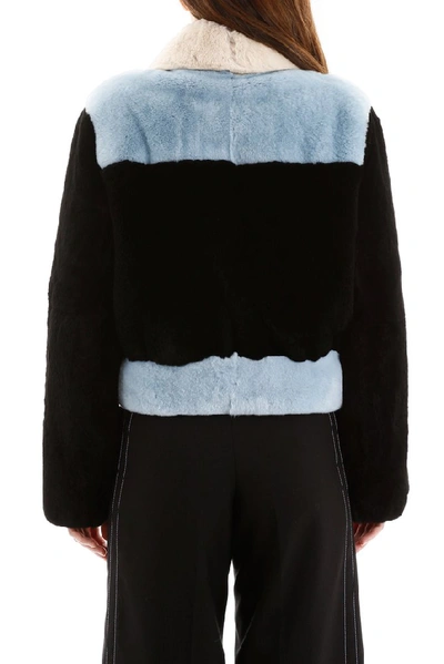 Shop Marni Cropped Fur Jacket In Multi