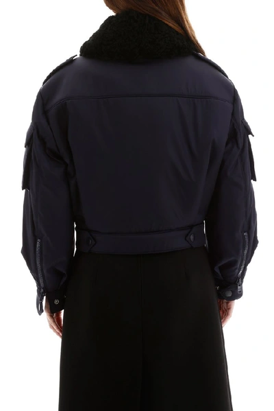 Shop Prada Oversized Jacket In Navy