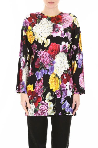 Shop Dolce & Gabbana Floral Printed Blouse In Multi
