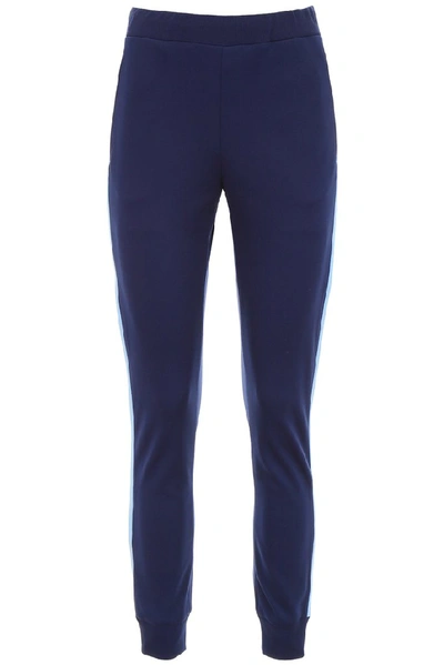 Shop Prada Side Stripe Track Pants In Blue