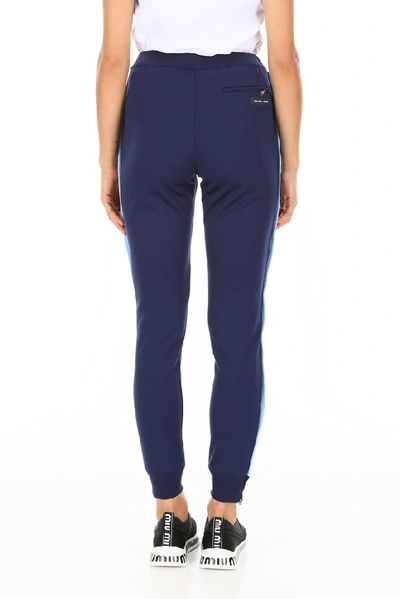 Shop Prada Side Stripe Track Pants In Blue