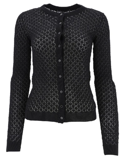 Shop Dolce & Gabbana Knitted Crewneck Cardigan In Black