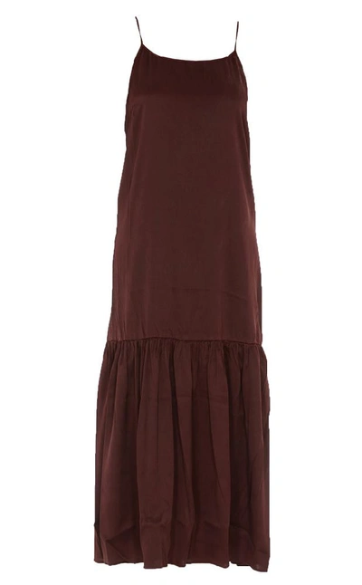Shop Uma Wang Tiered Skirt Slip Maxi Dress In Red