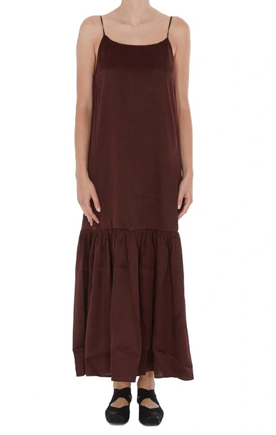 Shop Uma Wang Tiered Skirt Slip Maxi Dress In Red