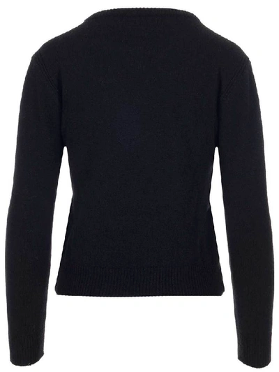 Shop Alberta Ferretti Slogan Cropped Sweater In Black