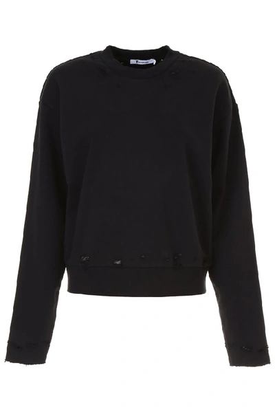 Shop Alexander Wang T T By Alexander Wang Distressed Jumper In Black