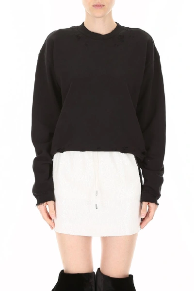 Shop Alexander Wang T T By Alexander Wang Distressed Jumper In Black