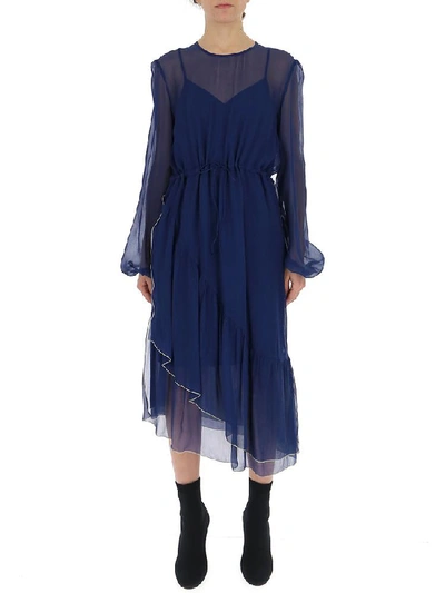 Shop See By Chloé Chiffon Midi Dress In Navy