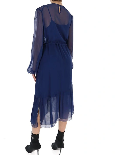 Shop See By Chloé Chiffon Midi Dress In Navy