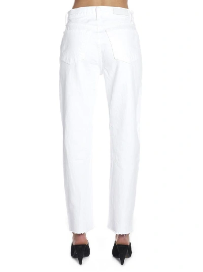 Shop Re/done High Rise Stove Pipe Cropped Jeans In White