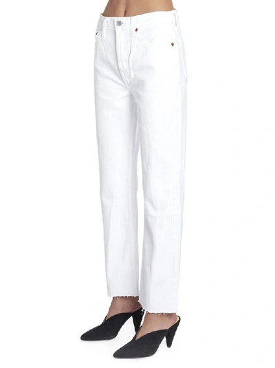 Shop Re/done High Rise Stove Pipe Cropped Jeans In White