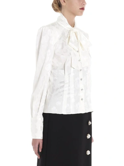 Shop Dolce & Gabbana Bow Detailed Buttoned Blouse In White