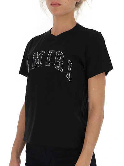 Shop Amiri Logo Print Crewneck T In Black