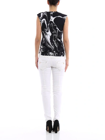 Shop Balmain Sleeveless Logo Top In Multi