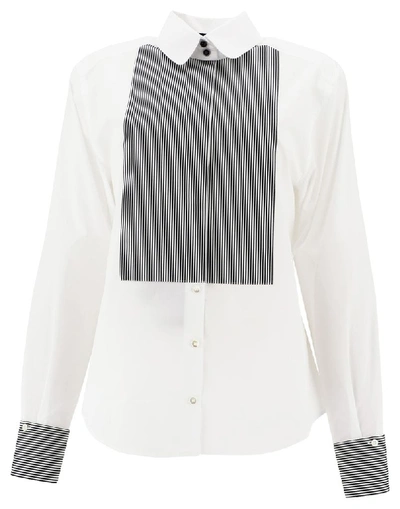 Shop Dolce & Gabbana Stripe Detail Shirt In White