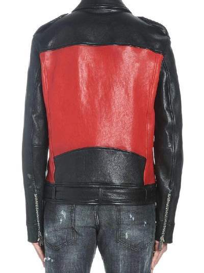 Shop Dsquared2 Multicolour Leather Jacket
