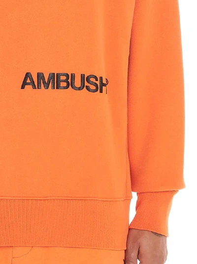 Shop Ambush Logo Print Crewneck Sweatshirt In Orange