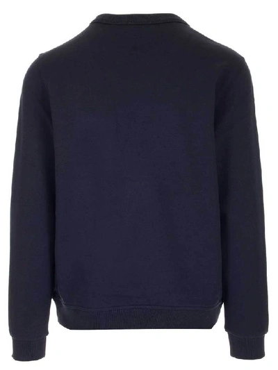 Shop Burberry Embroidered Logo Sweatshirt In Blue