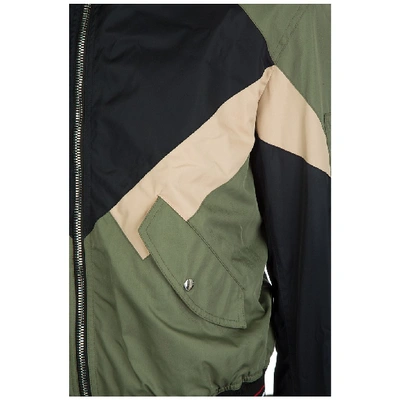 Shop Dior Homme High Neck Bomber Jacket In Green