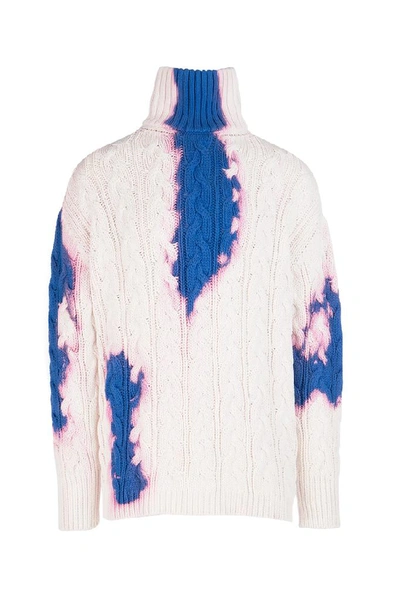 Shop Balenciaga Bleached Turtleneck Sweater In Multi