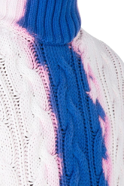 Shop Balenciaga Bleached Turtleneck Sweater In Multi