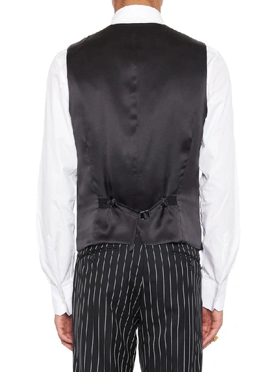 Shop Dolce & Gabbana Sicilia Three Piece Pinstriped Suit In Black
