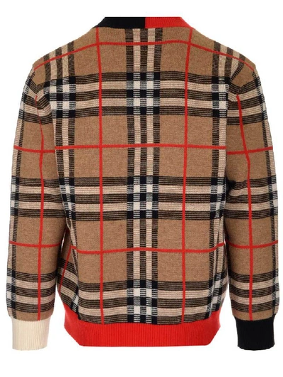 Shop Burberry Checked Sweater In Multi