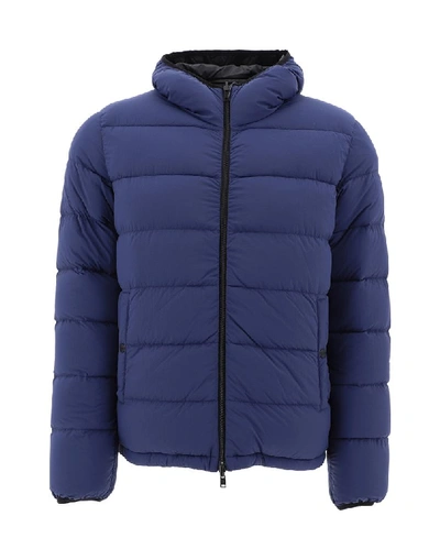 Shop Herno Reversible Hooded Puffer Jacket In Blue