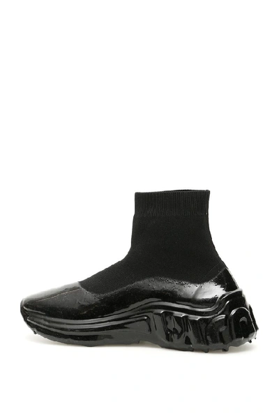 Shop Miu Miu Run Sock Sneakers In Black