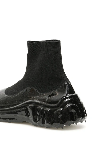 Shop Miu Miu Run Sock Sneakers In Black