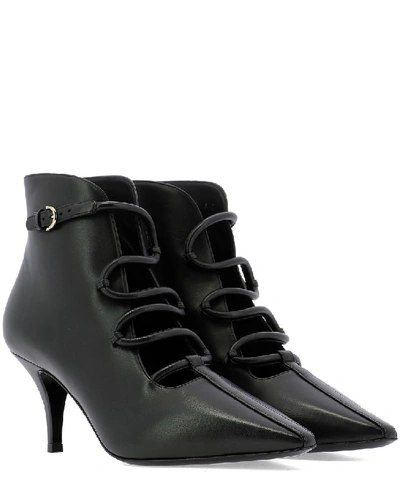 Shop Ferragamo Salvatore  Tubular Detail Ankle Boots In Black