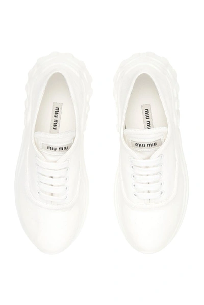 Shop Miu Miu Logo Chunky Sneakers In White