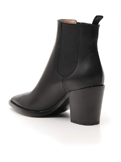 Shop Gianvito Rossi Pointed Toe Elastic Ankle Boots In Black