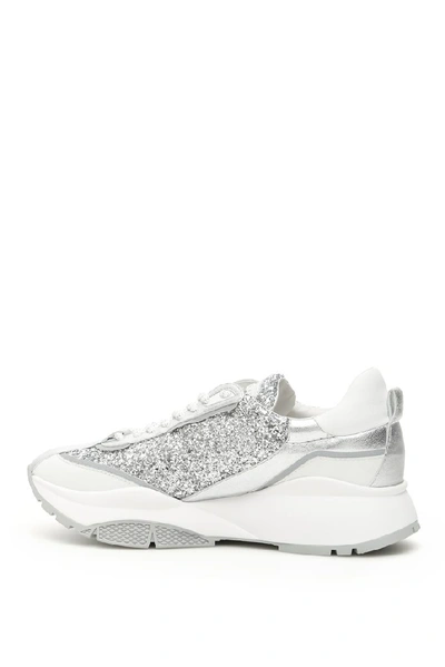 Shop Jimmy Choo Raine Sneakers In Silver