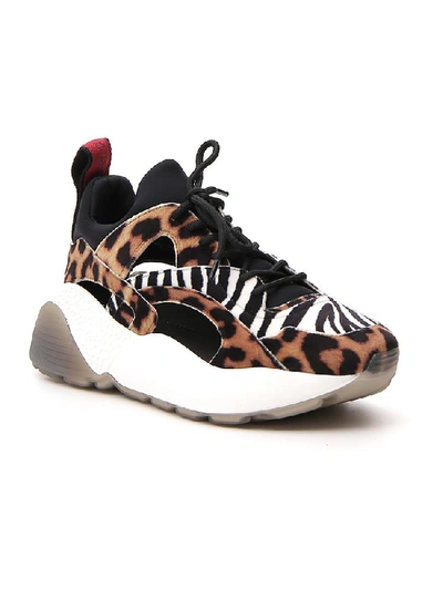 Shop Stella Mccartney Eclypse Leopard Print Lace Up Sneakers In Multi