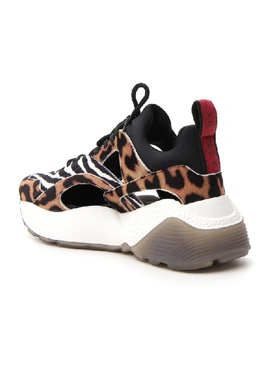 Shop Stella Mccartney Eclypse Leopard Print Lace Up Sneakers In Multi