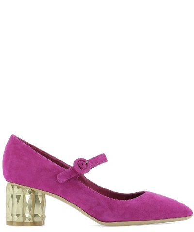 Shop Ferragamo Salvatore  Mary Jane Refracted Heel Pumps In Pink