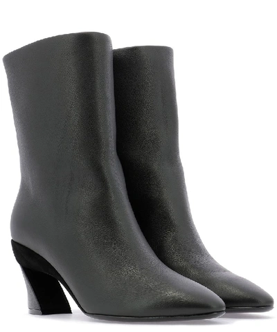 Shop Ferragamo Salvatore  Sculptured Heel Boots In Black