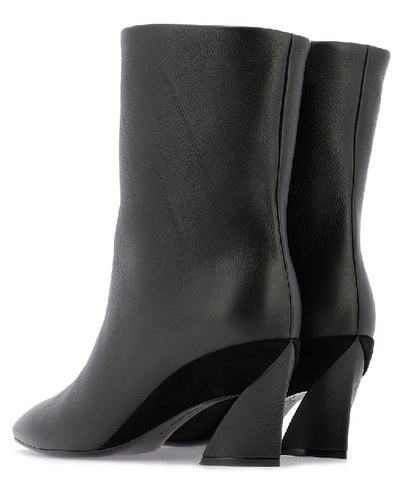 Shop Ferragamo Salvatore  Sculptured Heel Boots In Black