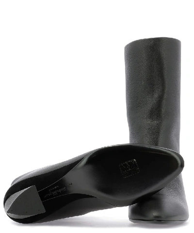 Shop Ferragamo Salvatore  Sculptured Heel Boots In Black