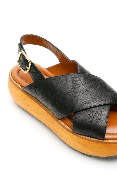Shop Marni Fussbett Platform Sandals In Black