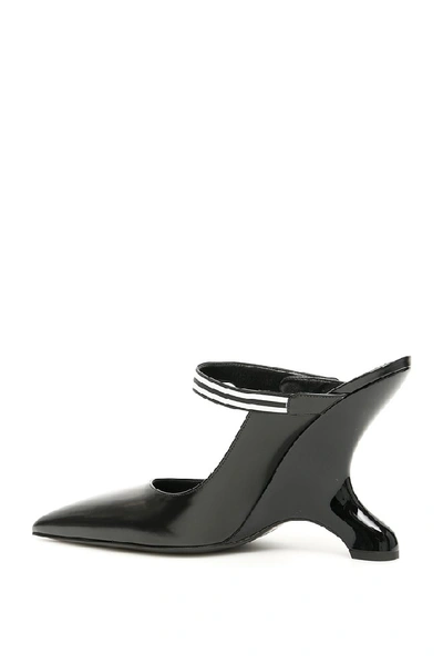 Shop Prada Logo Strap Mules In Black